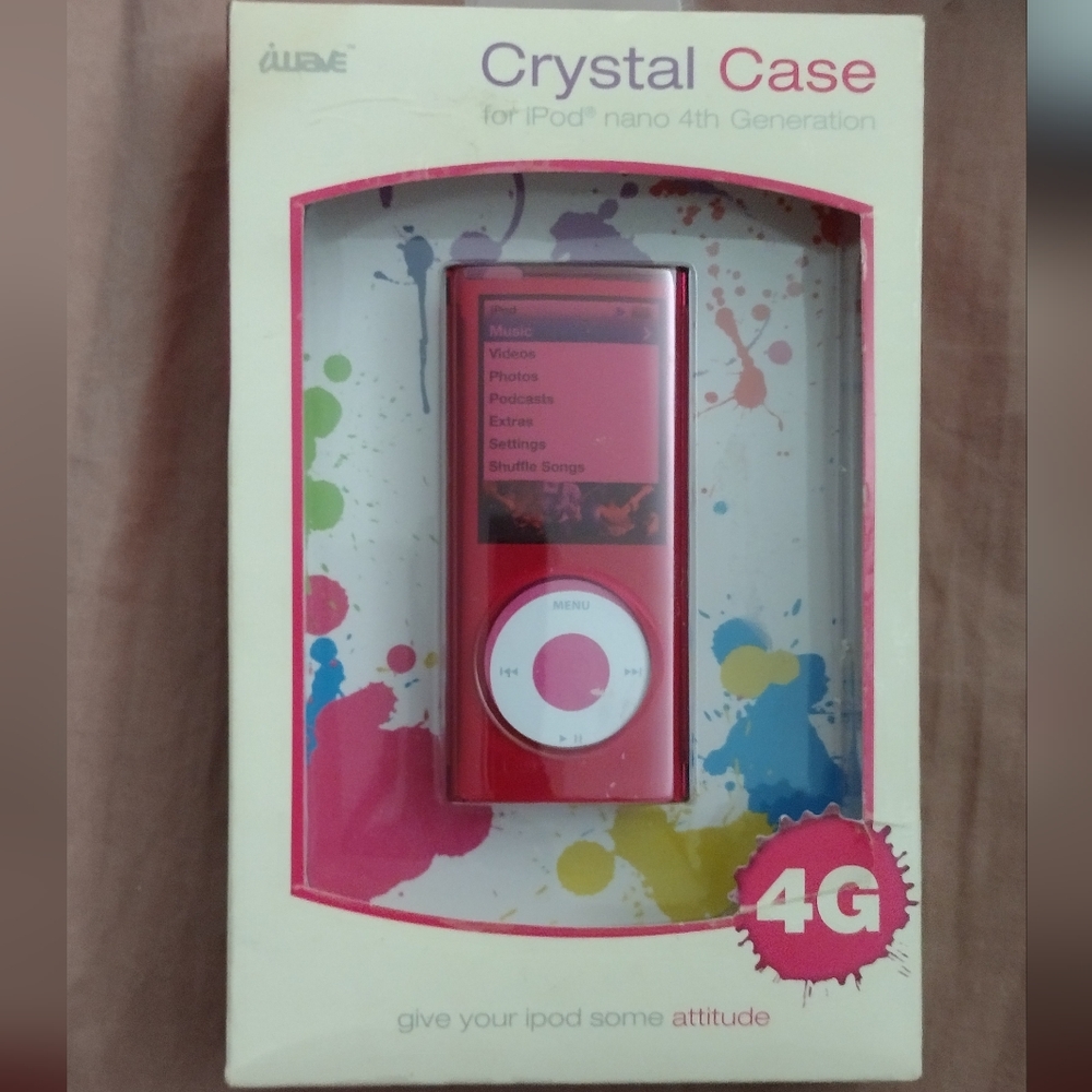 Apple Pink MP3 Player Portable Audio Crystal Case/Cover